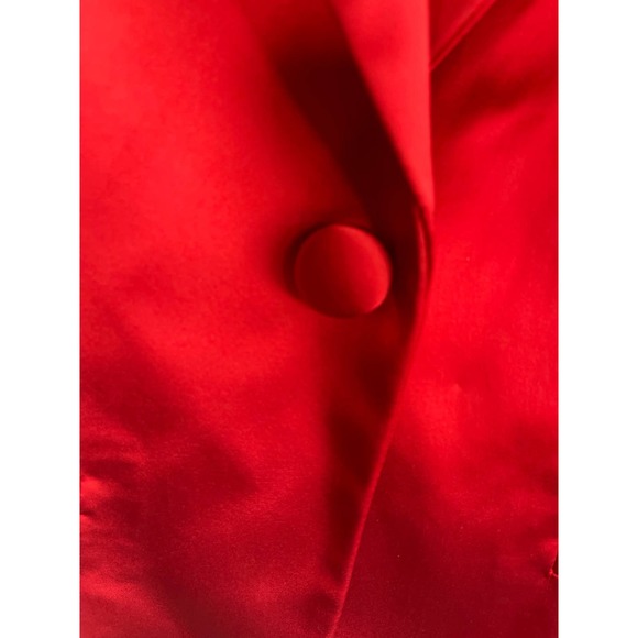 ABS Collection Allen Schwartz Red Satin Blazer Jacket Women's Size 8 - Picture 4 of 14
